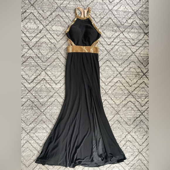 Mac Duggal Black and Gold Formal Gown - Picture 3 of 12